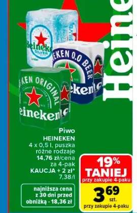 Piwo bezalkoholowe Heineken 0.0 4-pak 0,5l