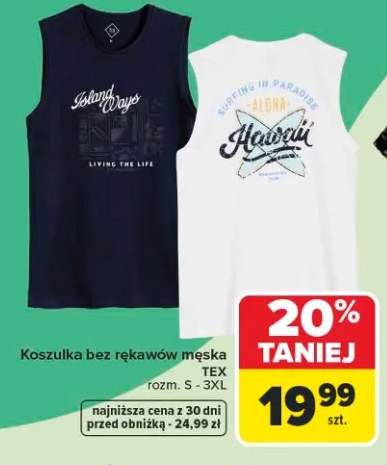 Koszulka bez rękawów męska TEX rozm. S-3XL