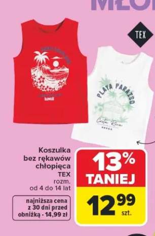 Koszulka bez rękawów chłopięca TEX
