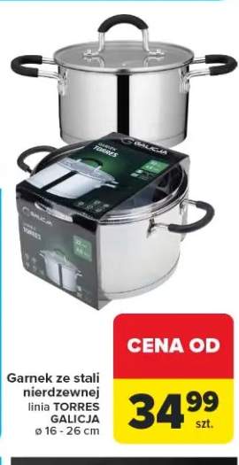 Garnek ze stali nierdzewnej linia TORRES GALICJA 16-26cm
