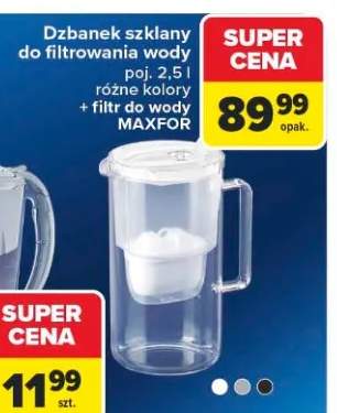 Dzbanek szklany do filtrowania wody AQUAPHOR poj. 2,5l + filtr do wody MAXFOR