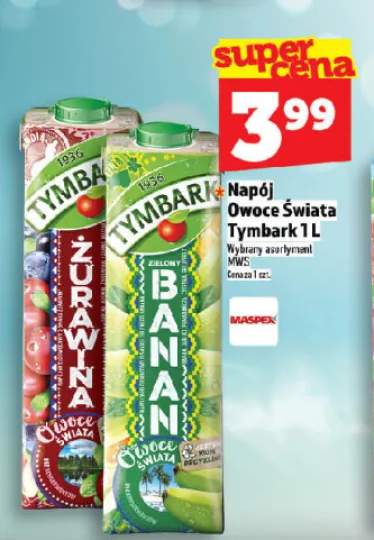 Napój Owoce Świata Tymbark Banan