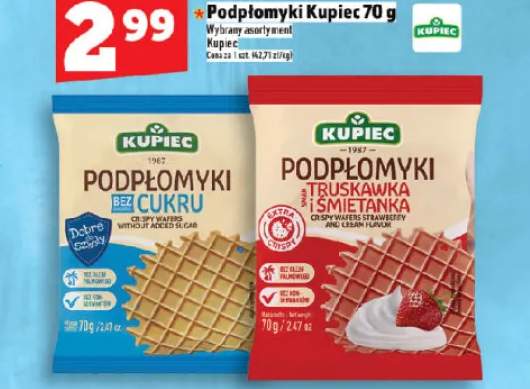 Podpłomyki truskawka i śmietanka Kupiec