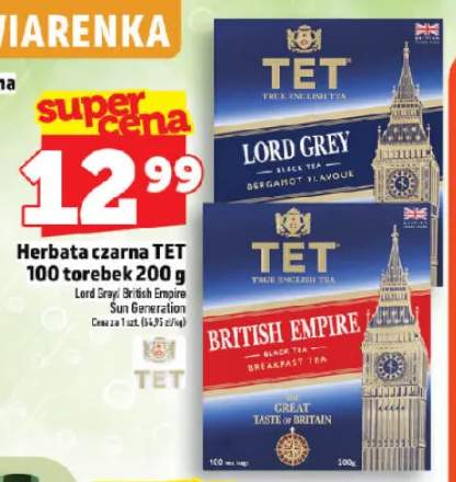 Herbata czarna TET Lord Grey 100-pak 200g