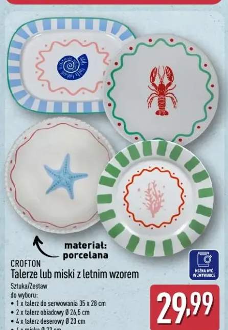 Talerz do serwowania z letnim wzorem Crofton porcelana 35x28cm