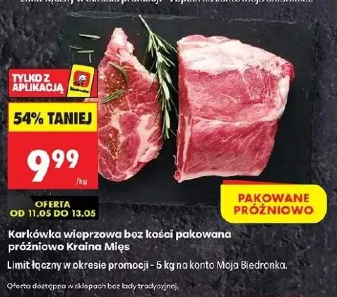 Karkówka wieprzowa bez kości pakowana próżniowo Kraina Mięs
