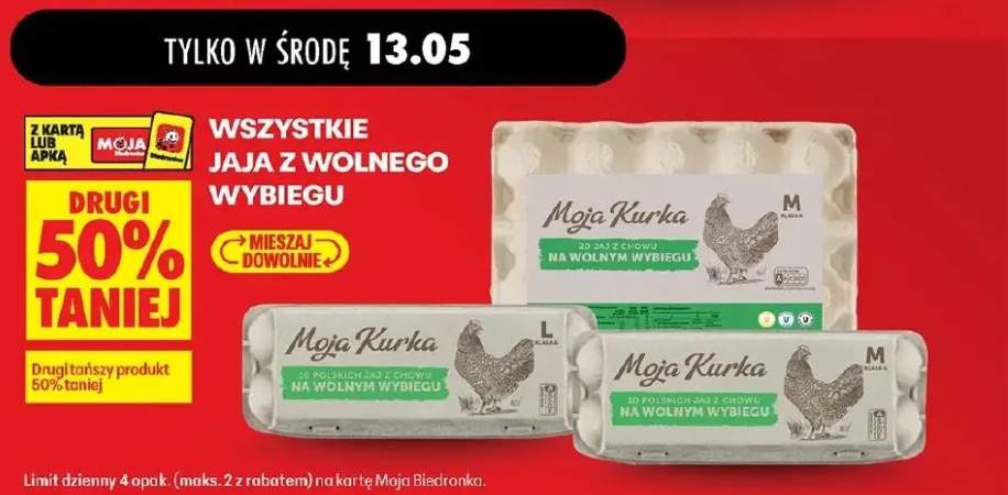 Jaja z wolnego wybiegu Moja Kurka L