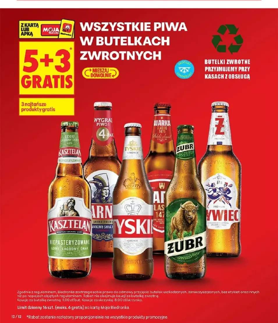 Piwa w butelkach zwrotnych