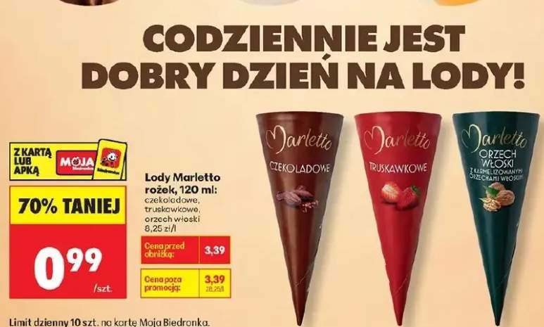 Lody Marletto rożek czekoladowe