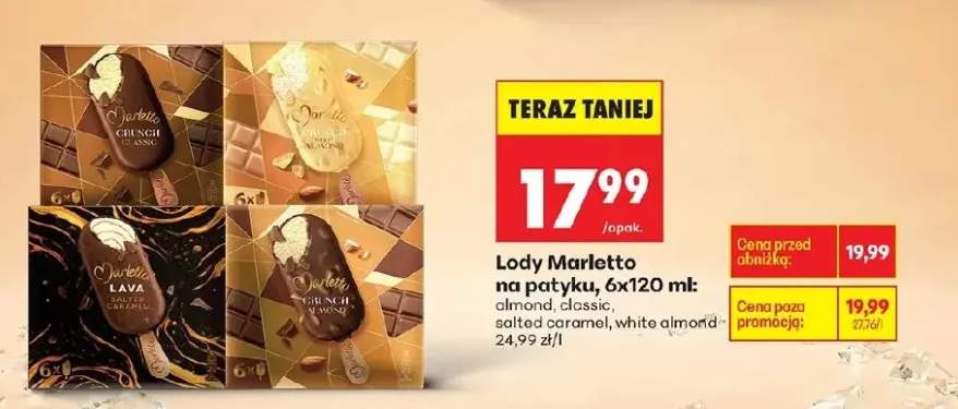 Lody Marletto na patyku almond 6-pak 120ml