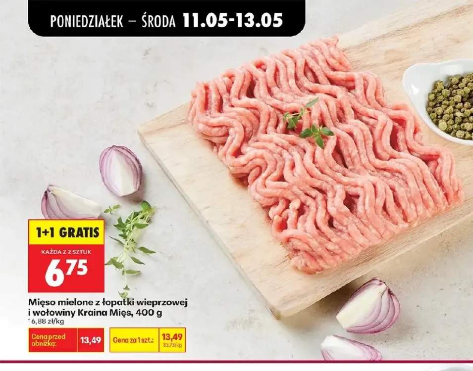 Mięso mielone z łopatki wieprzowej i wołowiny Kraina Mięs