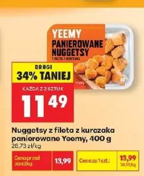 Nuggetsy z fileta z kurczaka panierowane Yeemy