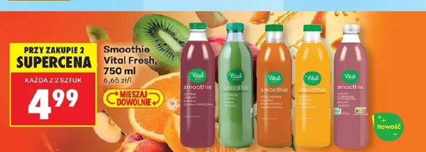 Smoothie Vital Fresh szparagi, jabłko, banan, limonka