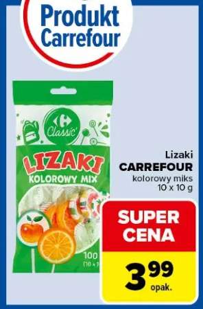 Lizaki kolorowy miks CARREFOUR 10-pak 10g