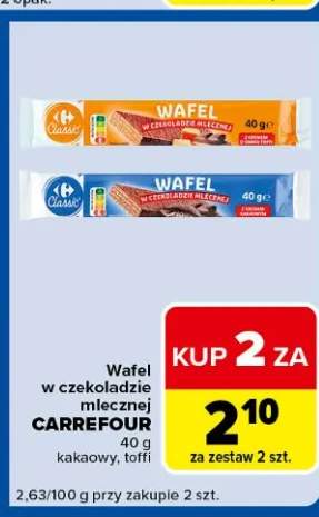 Wafel w czekoladzie mlecznej Carrefour kakaowy