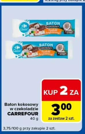 Baton kokosowy w czekoladzie Carrefour