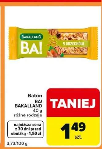 Baton BA! 5 orzechów Bakalland 40g