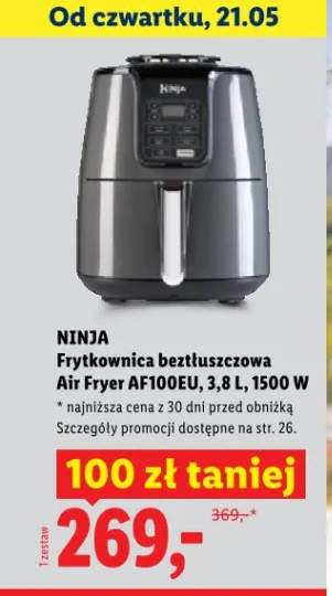 Frytkownica beztłuszczowa Air Fryer AF100EU 3,8l 1500W NINJA