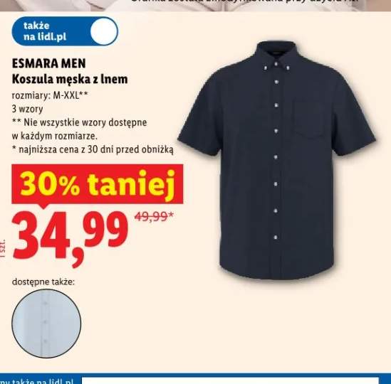 Koszula męska z lnem ESMARA MEN rozmiary: M-XXL