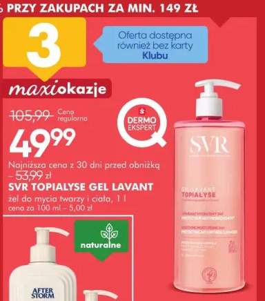 Żel do mycia twarzy i ciała SVR Topialyse Gel Lavant 1l