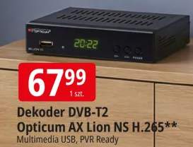 Dekoder DVB-T2 Opticum AX Lion NS H.265 Multimedia USB PVR Ready