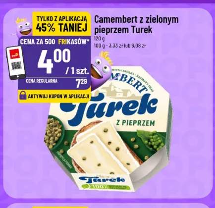 Ser Camembert z zielonym pieprzem Turek