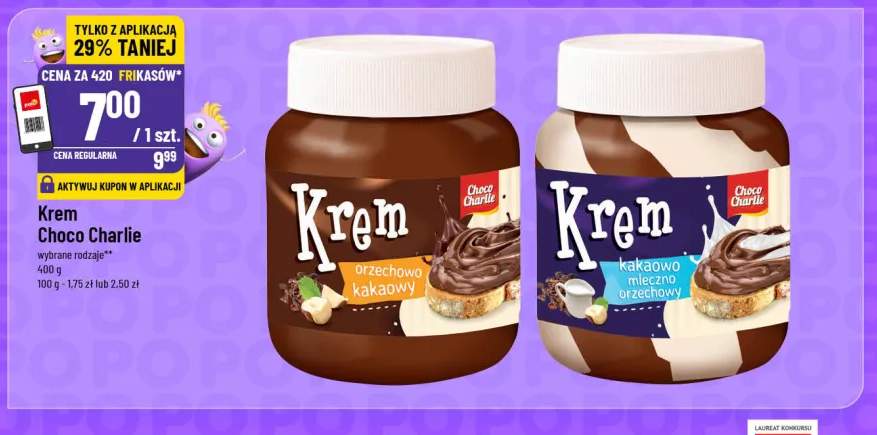 Krem kakaowo mleczno orzechowy Choco Charlie
