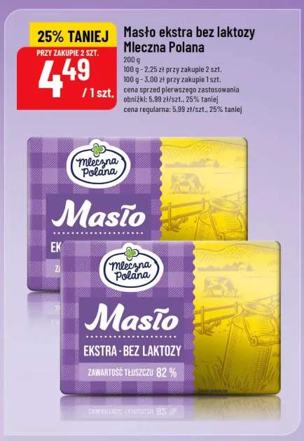 Masło ekstra bez laktozy Mleczna Polana