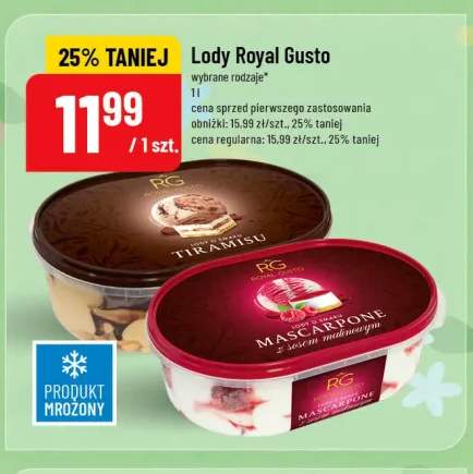 Lody Royal Gusto Mascarpone z sosem malinowym