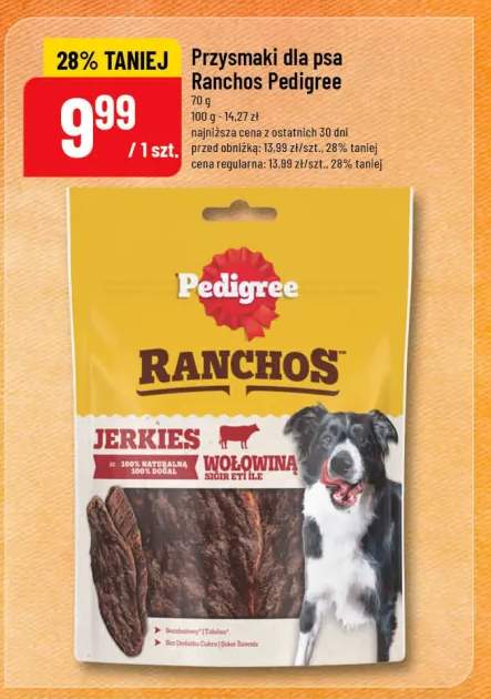 Przysmaki dla psa Ranchos Jerkies z wołowiną Pedigree
