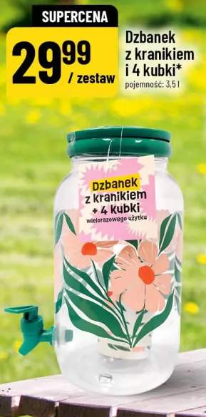 Dzbanek z kranikiem i 4 kubki pojemność: 3,5l