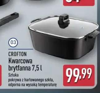 Kwarcowa brytfanna 7,5l pokrywa z hartowanego szkła CROFTON
