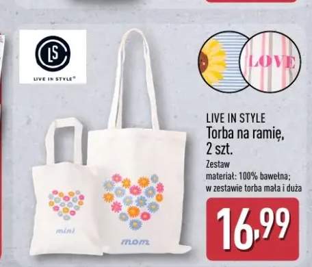 Torba na ramię LIVE IN STYLE 2szt.