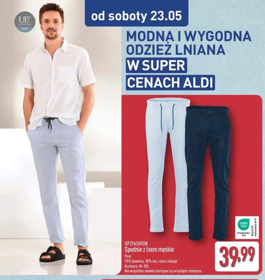 Spodnie z lnem męskie UP2FASHION