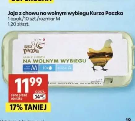 Jaja z chowu na wolnym wybiegu Kurza Paczka rozmiar M 10-pak