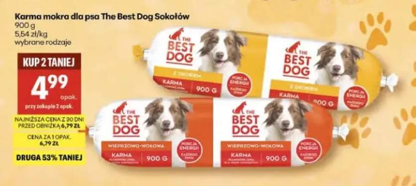 Karma mokra dla psa The Best Dog Sokołów z drobiem