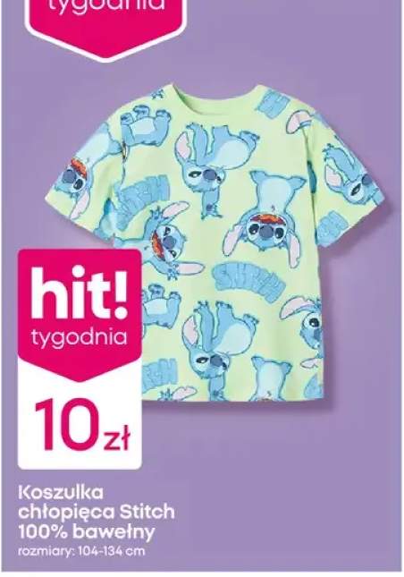 Koszulka chłopięca Disney Stitch 100% bawełny