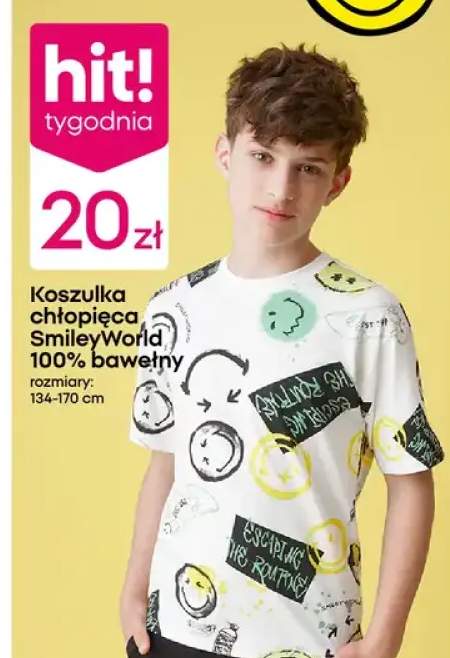Koszulka chłopięca SmileyWorld 100% bawełny rozmiary 134-170cm