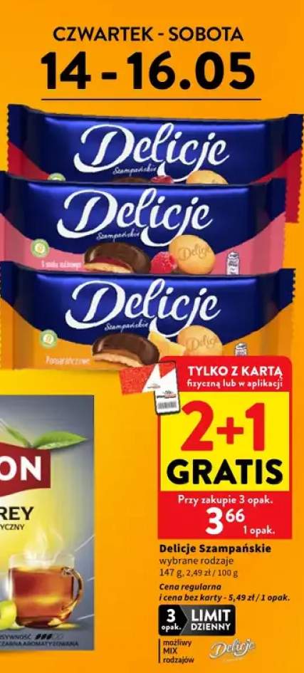 Ciastka Delicje Szampańskie wybrane rodzaje