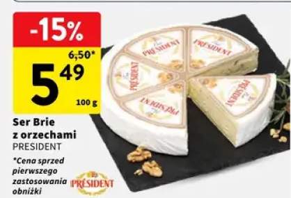 Ser Brie z orzechami President
