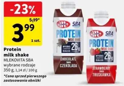 Protein milk shake truskawka Mlekovita SBA wybrane rodzaje
