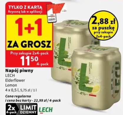 Napój piwny Lech Elderflower Lemon 4-pak
