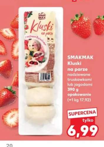 Kluski na parze nadziewane truskawkami Smakmak