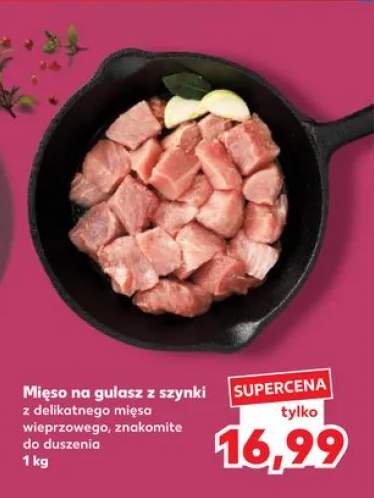 Mięso na gulasz z szynki z delikatnego mięsa wieprzowego znakomite do duszenia