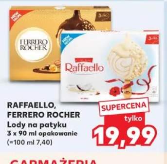 Lody na patyku RAFFAELLO 3-pak 90ml
