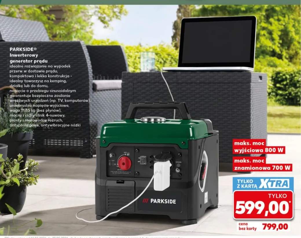 Inwerterowy generator prądu PARKSIDE 800W