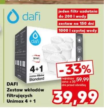 Zestaw wkładów filtrujących DAFI Unimax Standard 5-pak