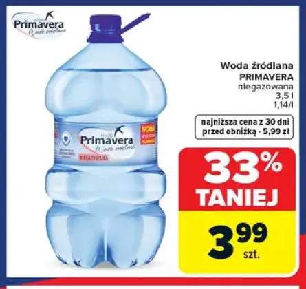 Woda źródlana niegazowana PRIMAVERA