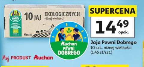 Jaja ekologiczne różnej wielkości klasa A Pewni Dobrego 10-pak