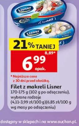 Filety z makreli w sosie pomidorowym Lisner